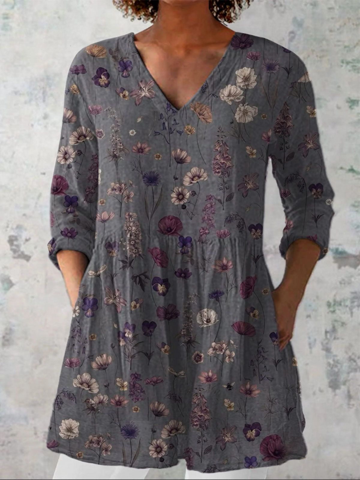 Blusa Oversize con Estampado Vibrante