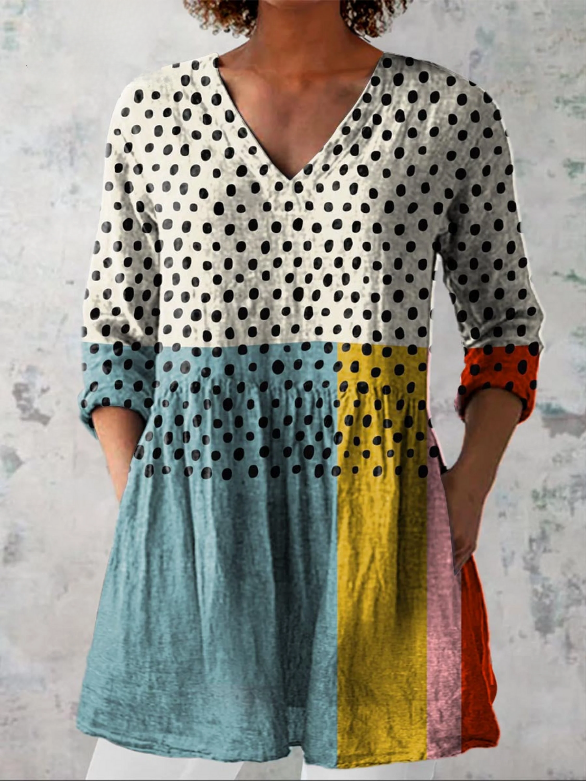 Blusa Larga con Diseño Vibrante