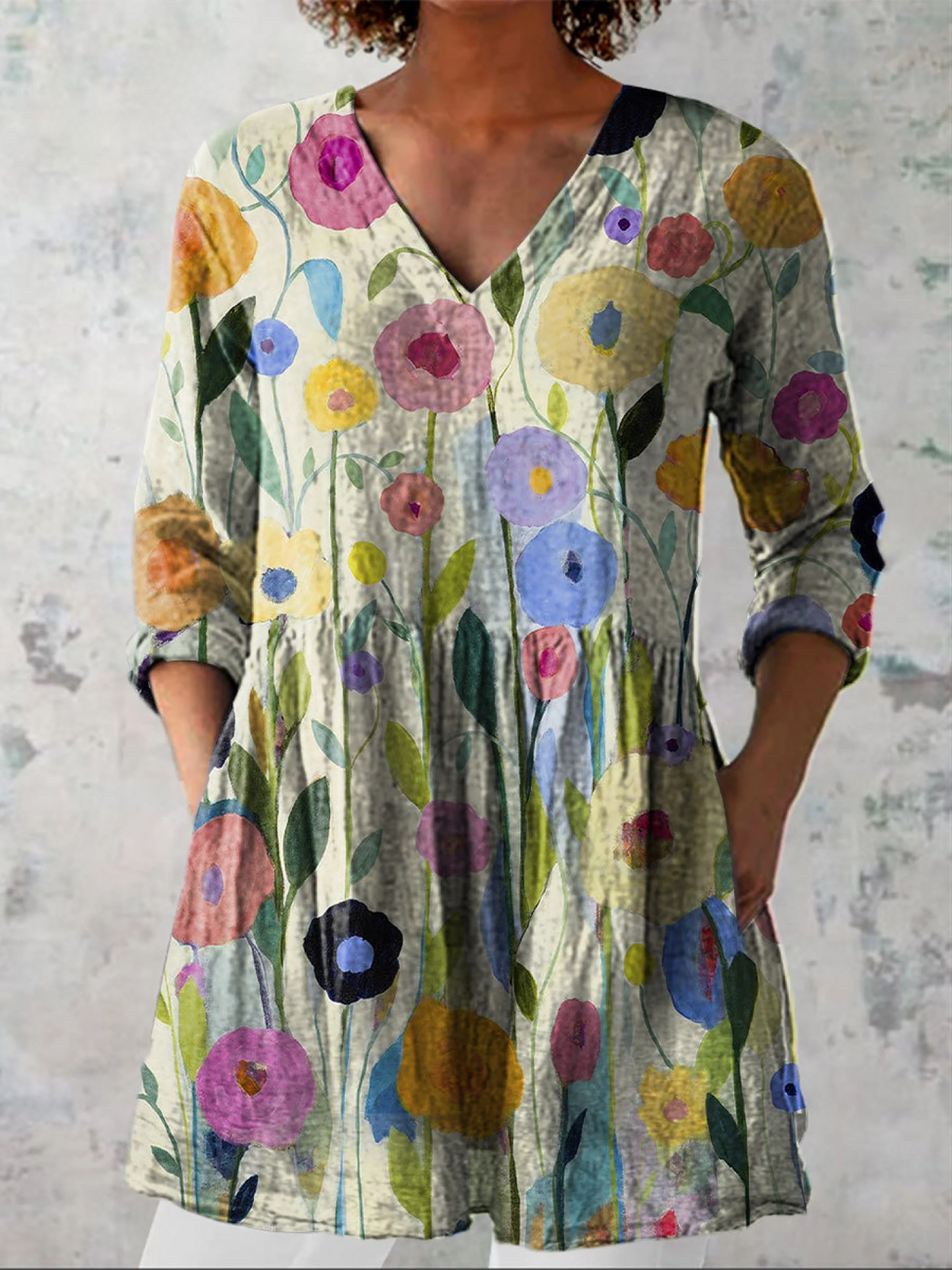 Blusa Amplia con Diseño Llamativo