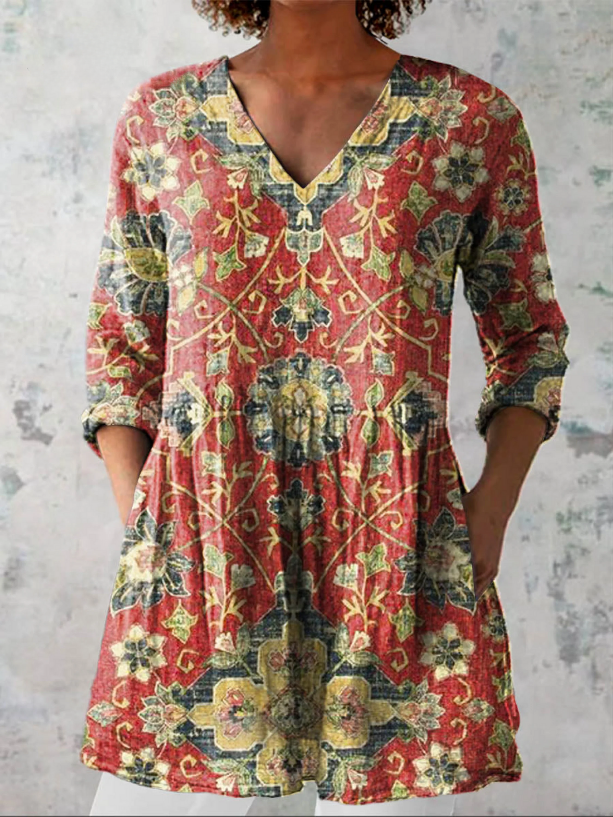 Blusa Amplia con Diseño Vibrante