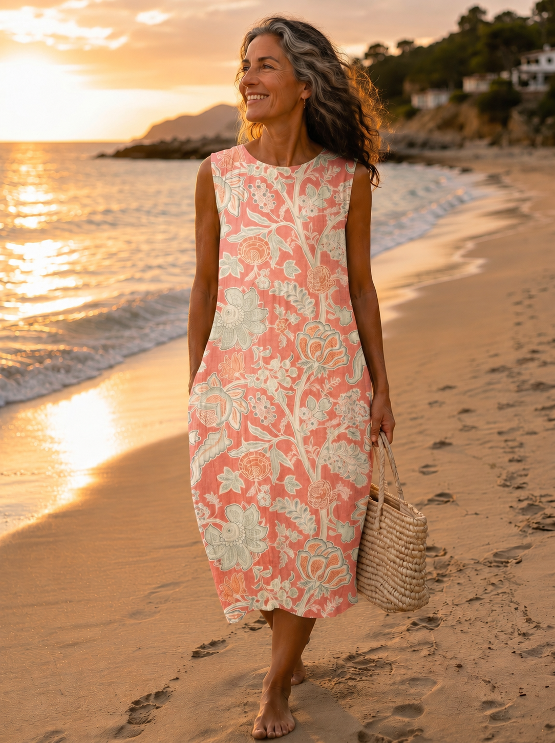 Vestido Midi Floral Boho