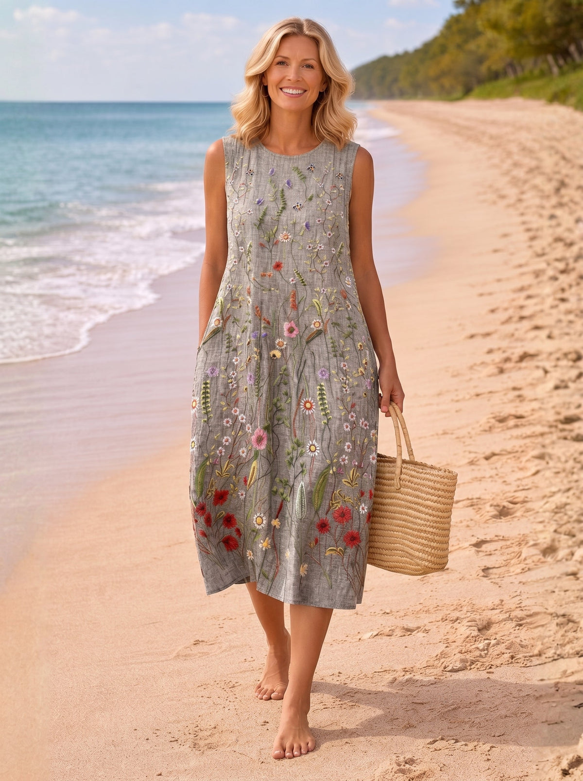 Vestido Midi Gris