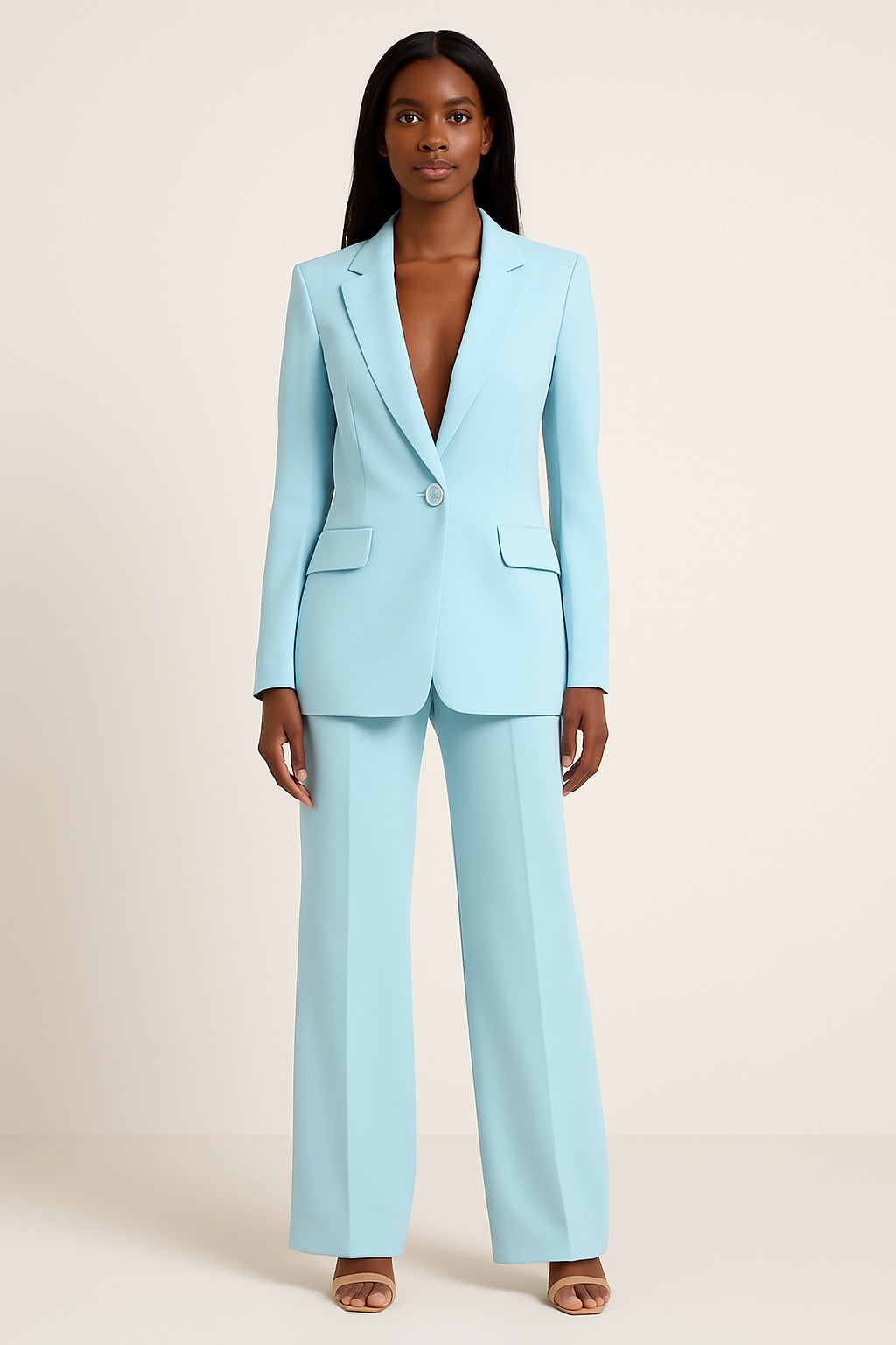 Conjunto de Chaqueta Americana, Pantalón Pierna Ancha