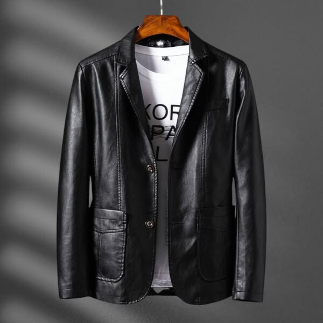 Blazer de Polipiel Estructurado para Hombre