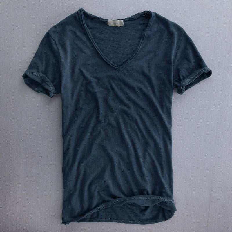Camiseta Cuello V Slim Fit Manga Corta