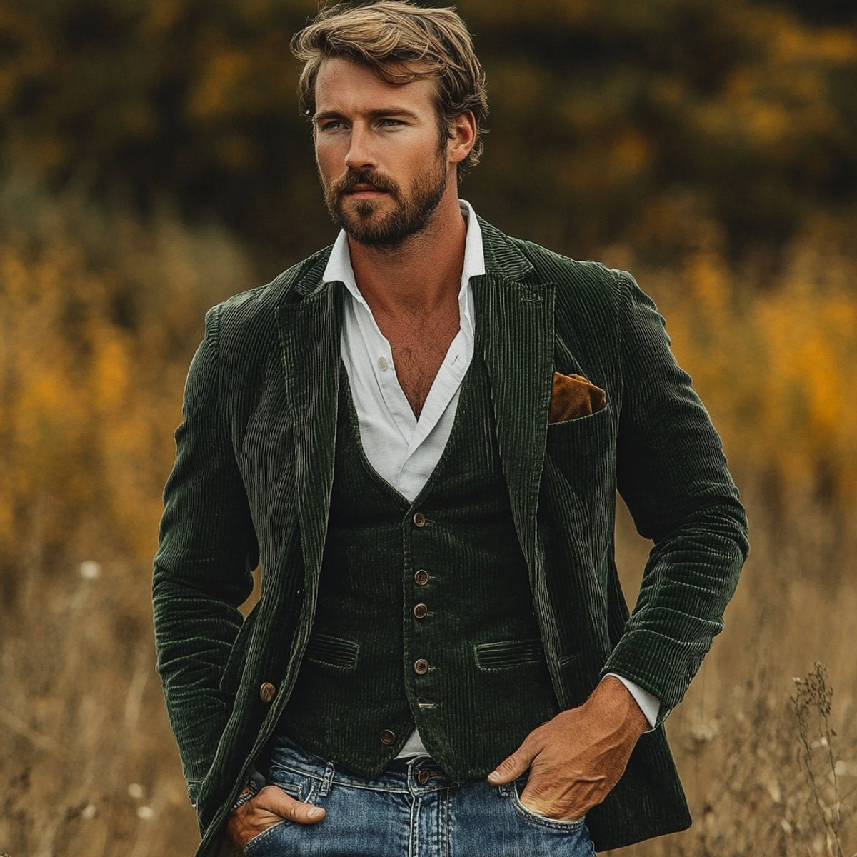 Chaqueta Americana de Pana con Gilet a Juego