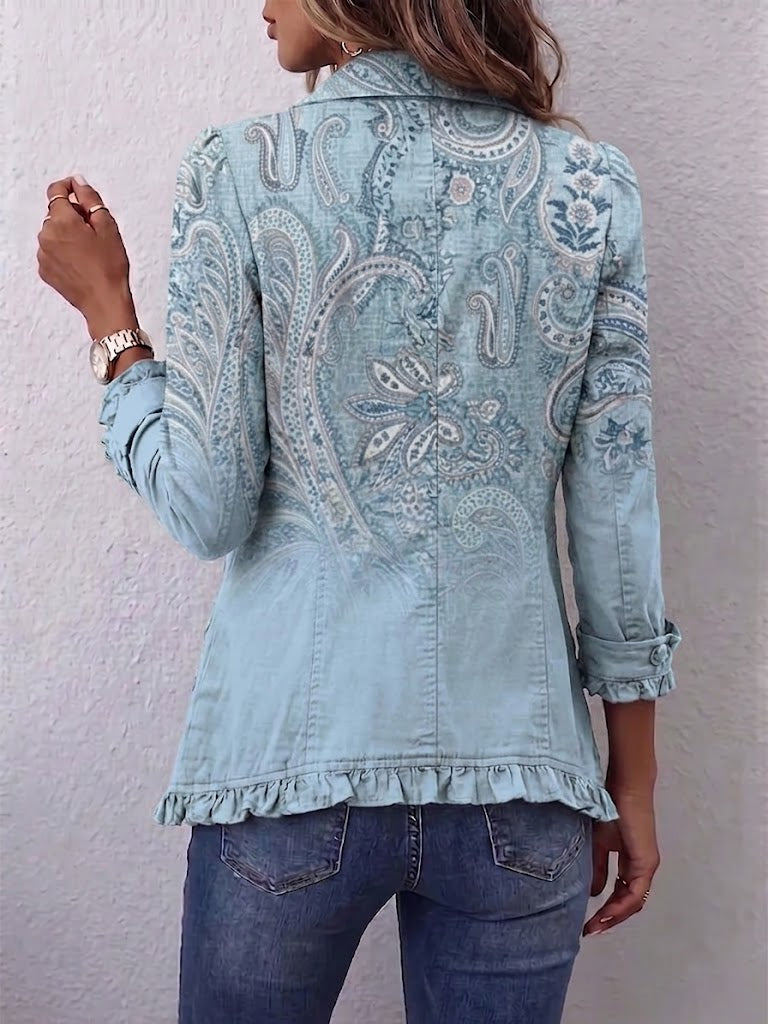 Chaqueta de Cachemira Vintage con Volantes