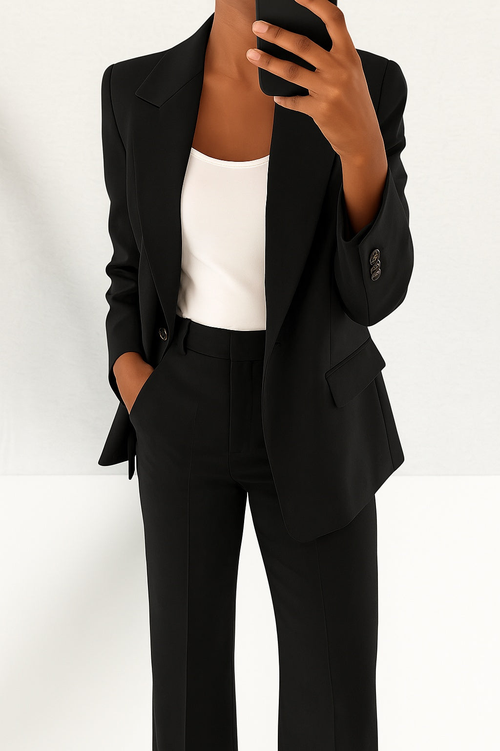 Conjunto de Traje Chaqueta Elegante, Cuello Solapa