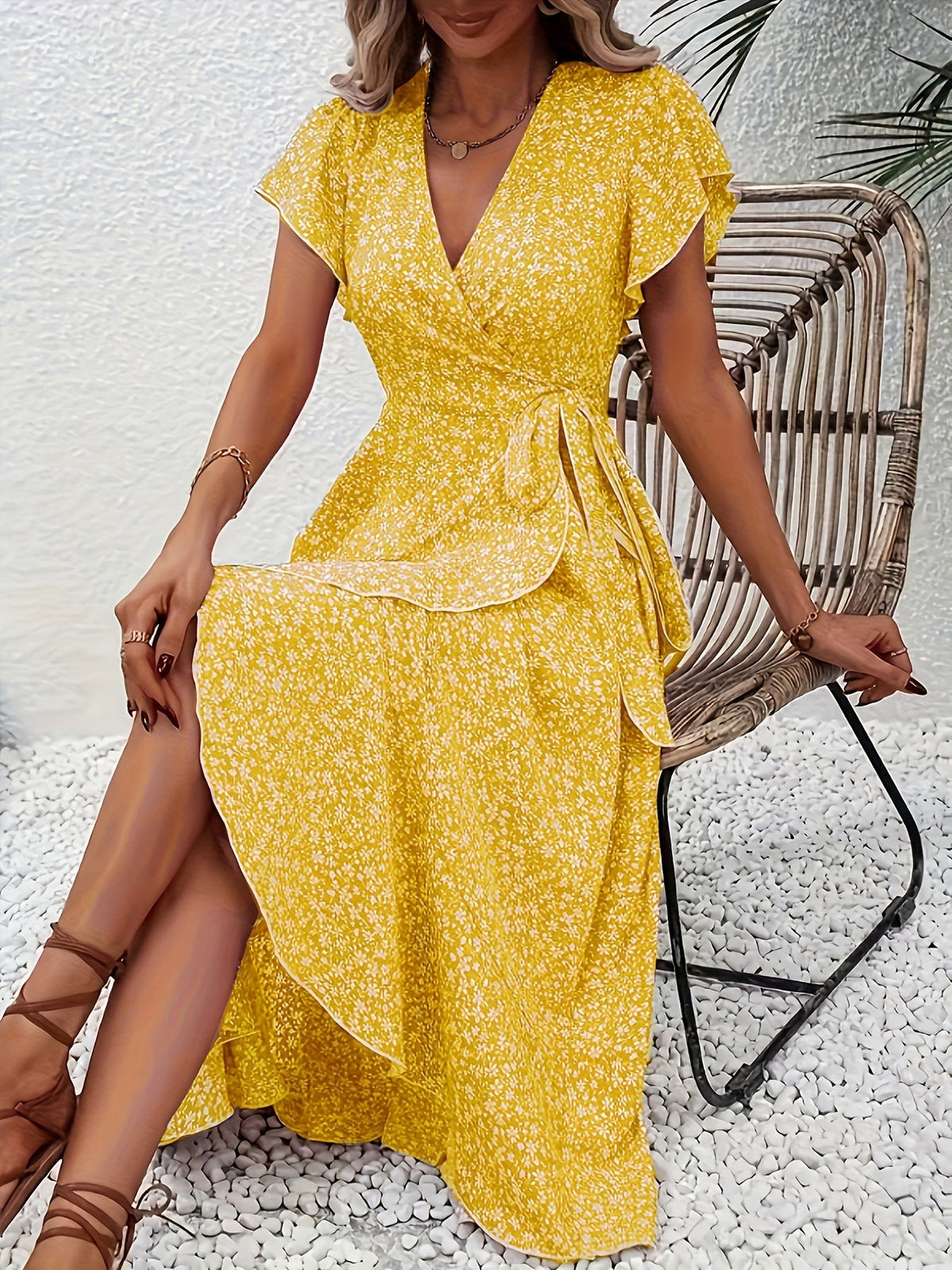Vestido Envolvente Estampado Floral