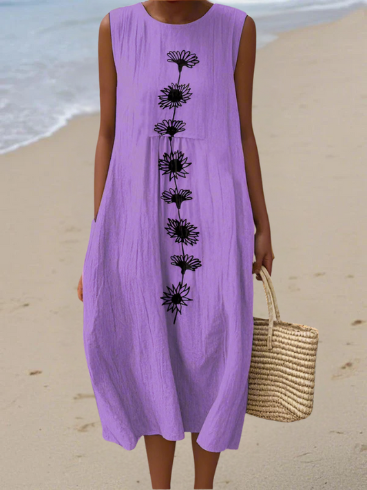 Vestido Midi Floral Violeta