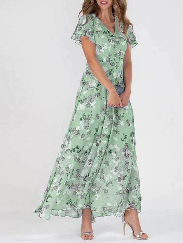 Vestido Largo con Estampado Floral
