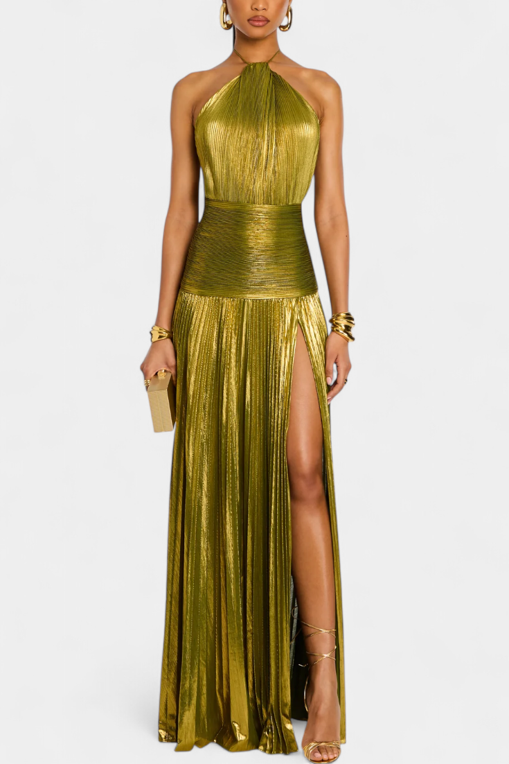 Vestido Maxi Brillante en Dorado