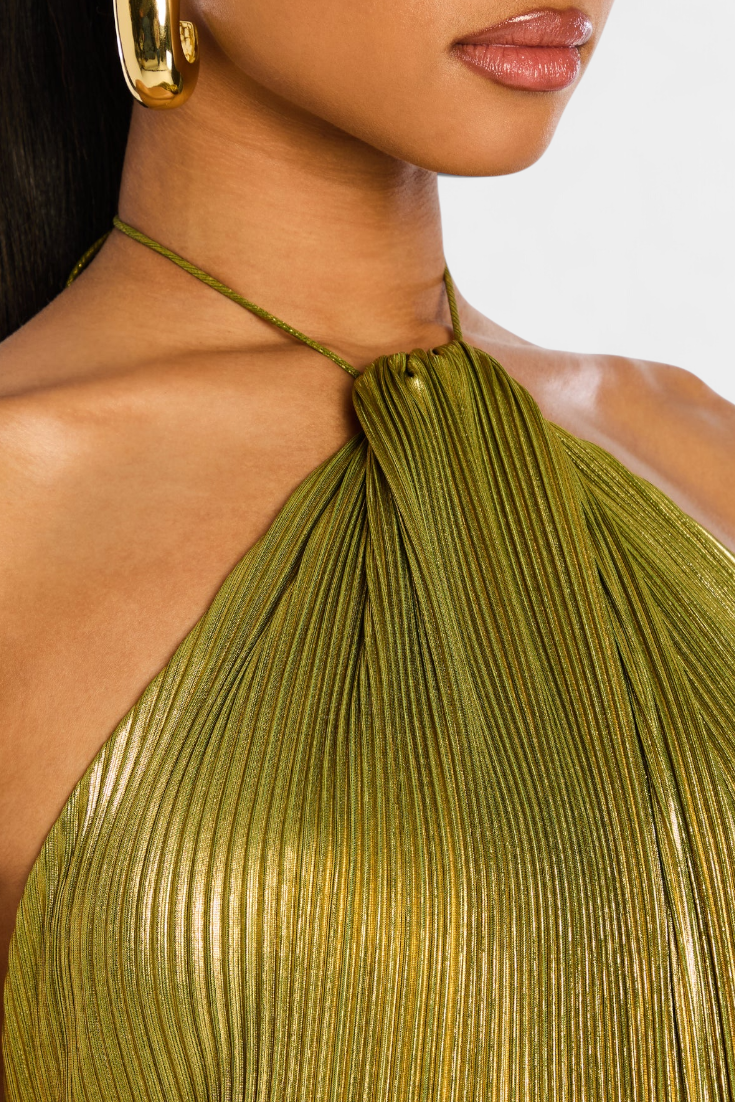 Vestido Maxi Brillante en Dorado