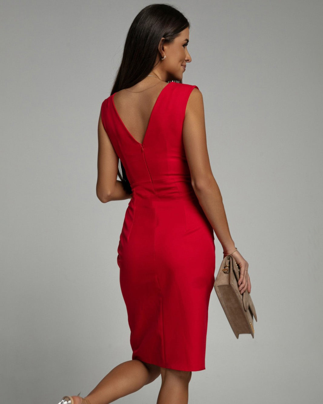 Vestido de Viscosa con Abertura Lateral
