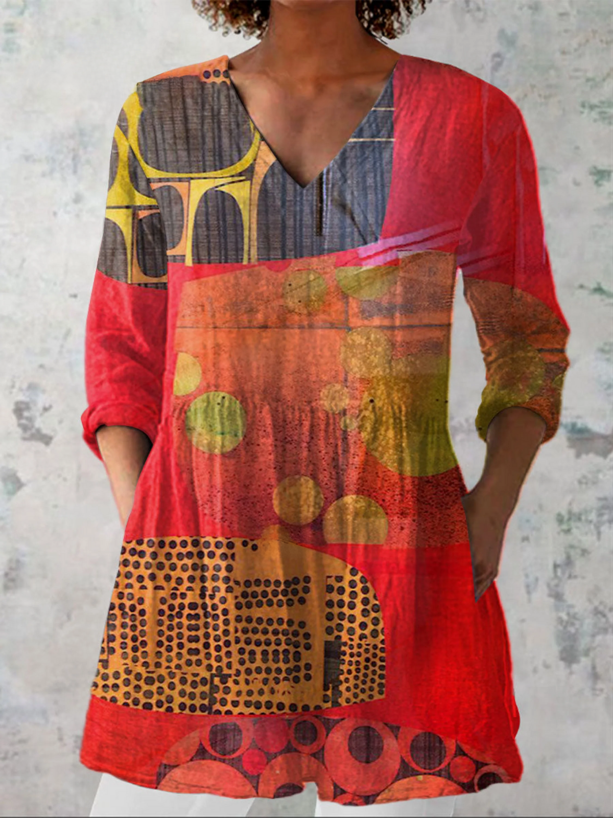 Blusa Amplia con Diseño Llamativo