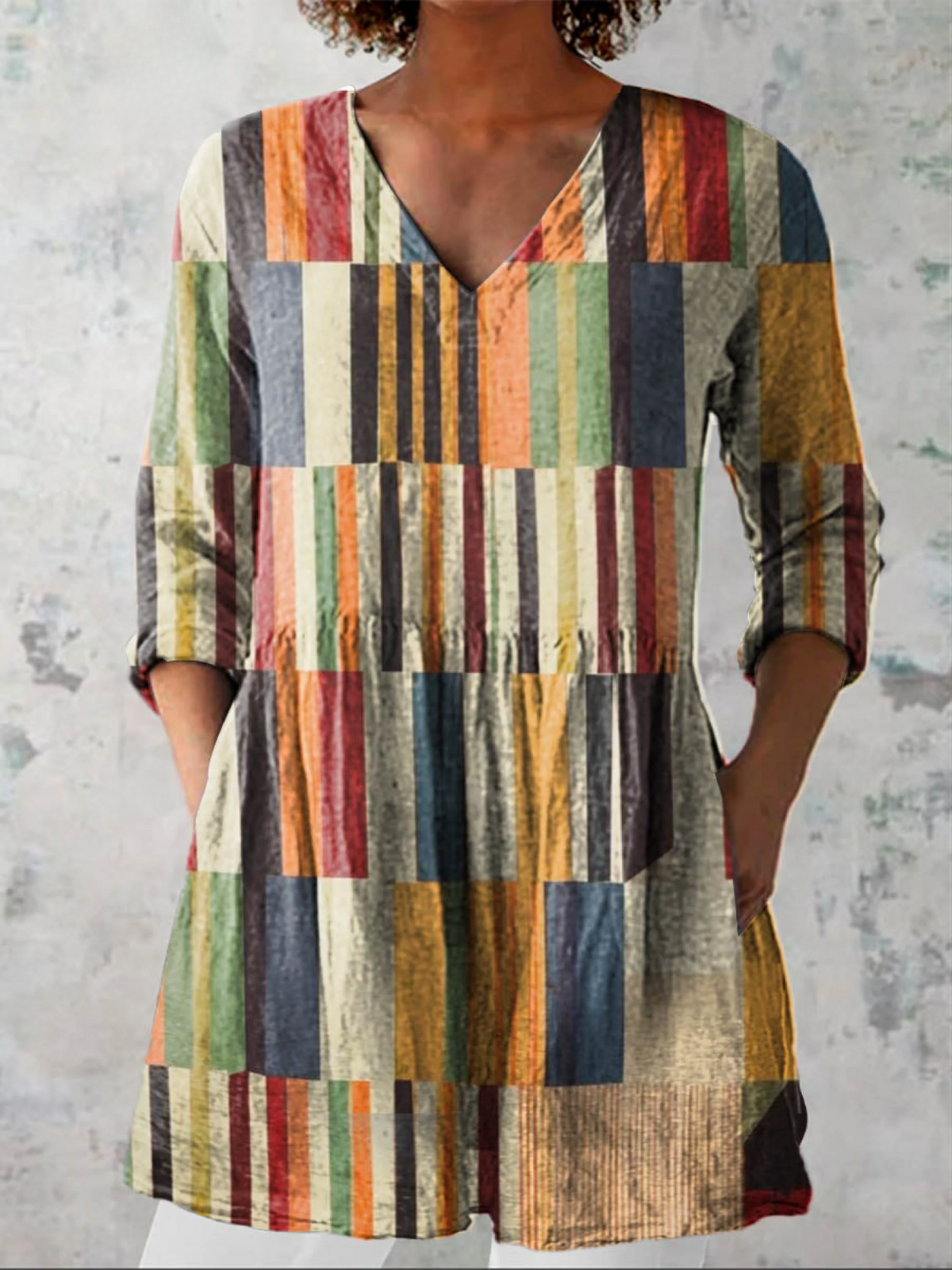 Blusa Amplia con Diseño Vibrante