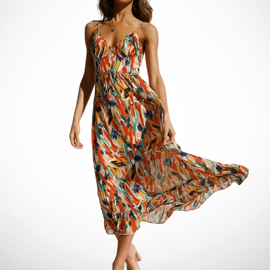 Vestido Midi en Color Vibrante