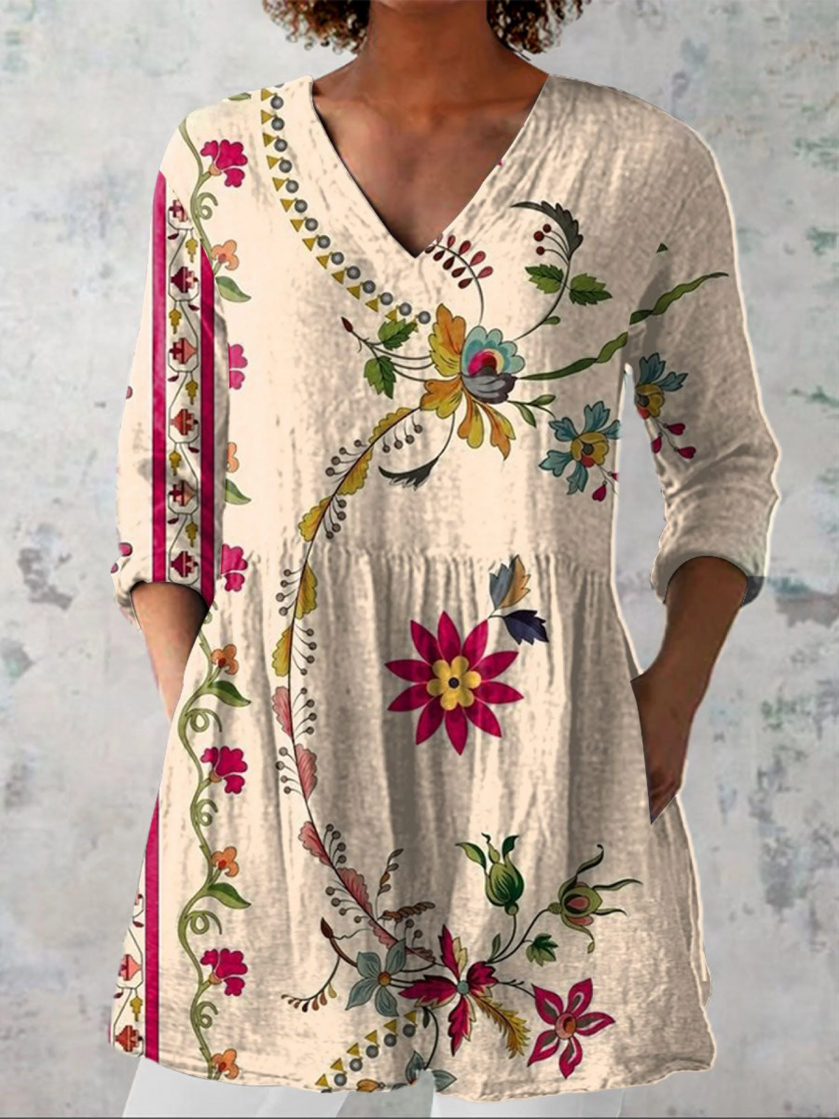 Blusa Amplia con Diseño Vibrante