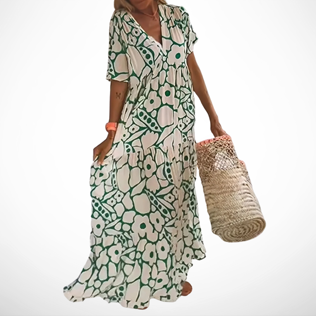 Vestido Maxi Fluido con Estampado Floral