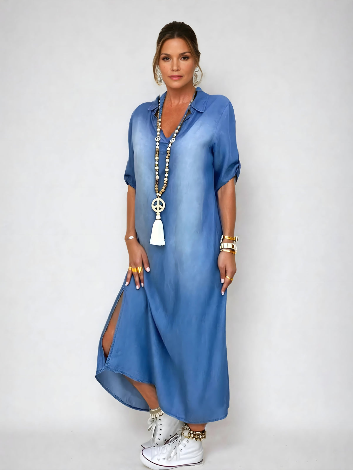 Vestido Maxi de Denim Chic