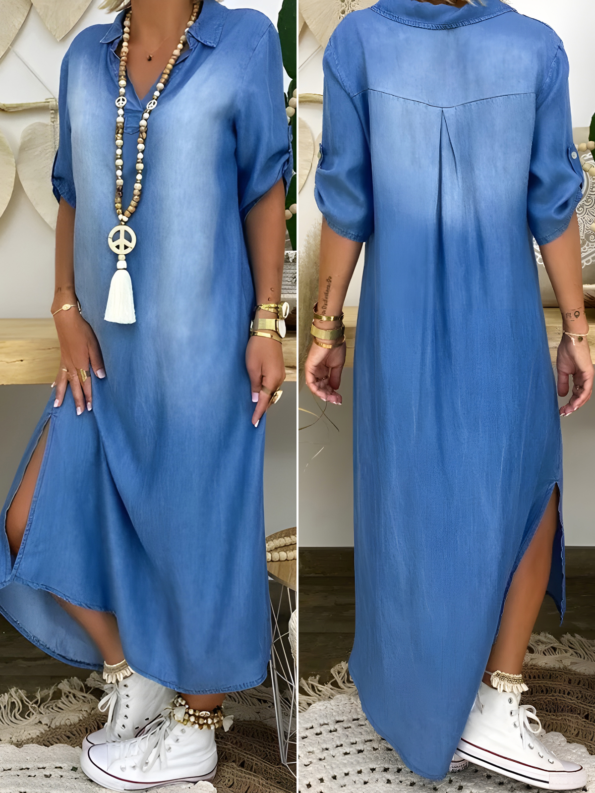 Vestido Maxi de Denim Chic