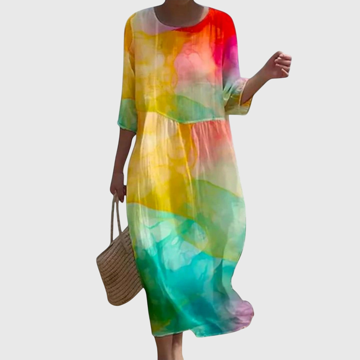 Vestido Maxi Elegante con Estampado Floral