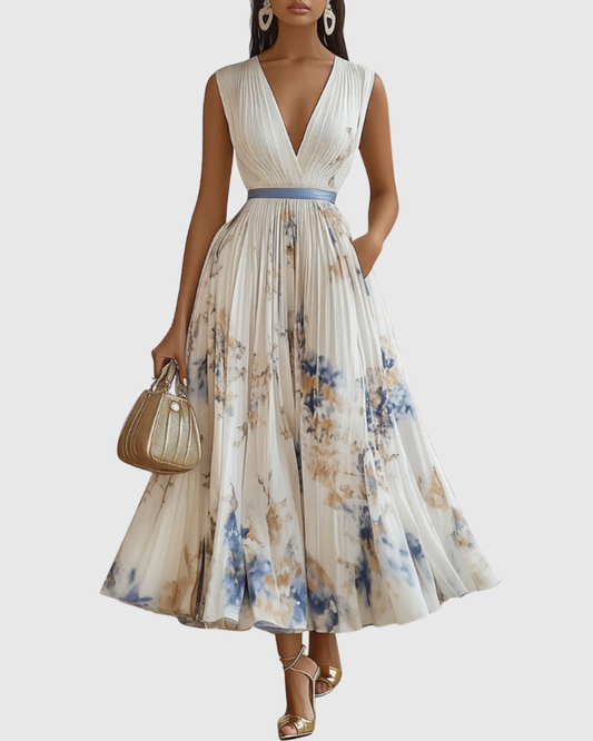 Rowella | Elegante Vestido Maxi con Pliegues