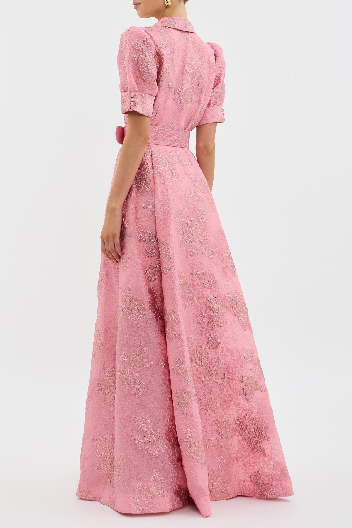 Vestido Floral de Mangas Cortas con Volumen