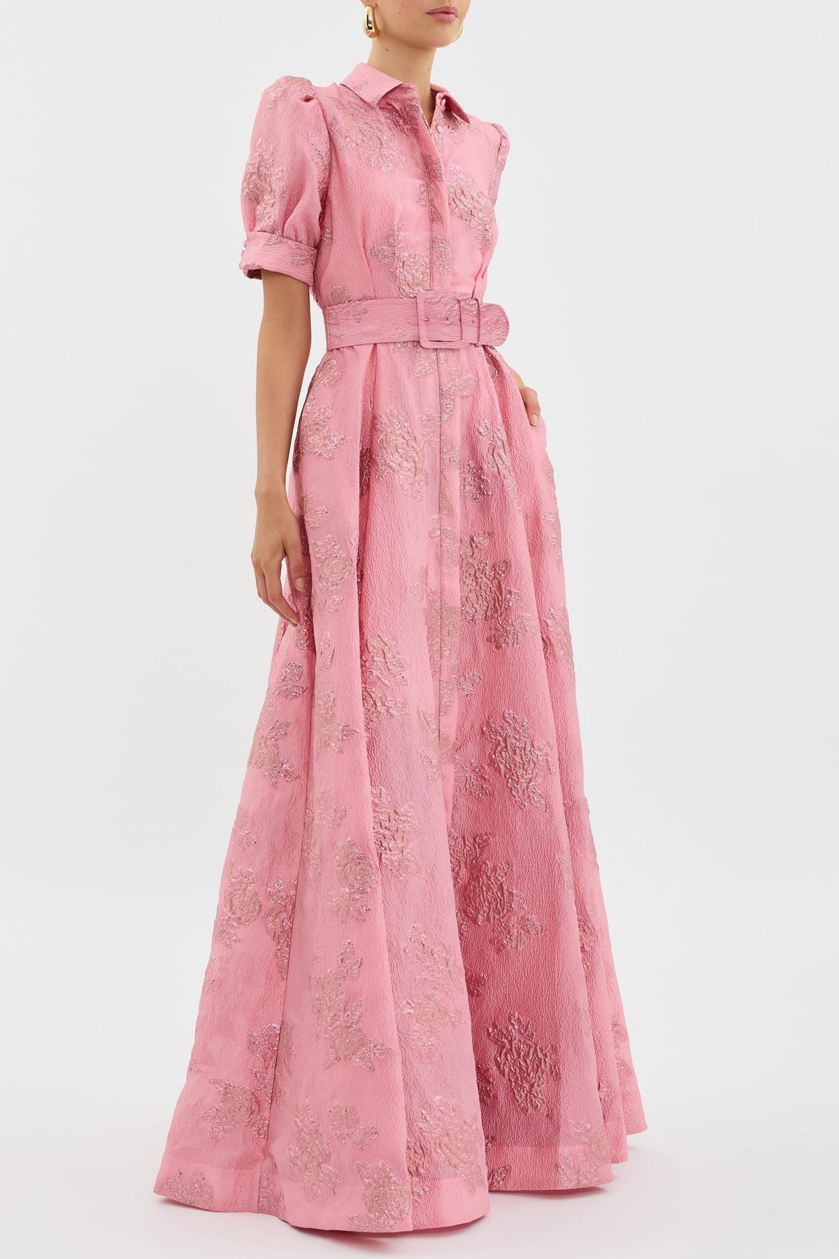 Vestido Floral de Mangas Cortas con Volumen