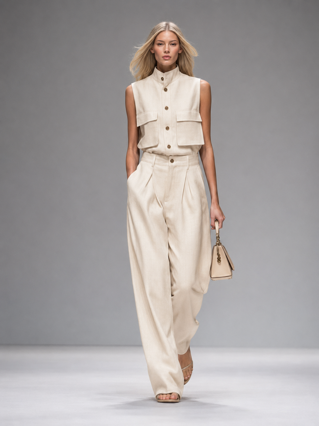 Conjunto Camisa Crop y Pantalón Wide Leg