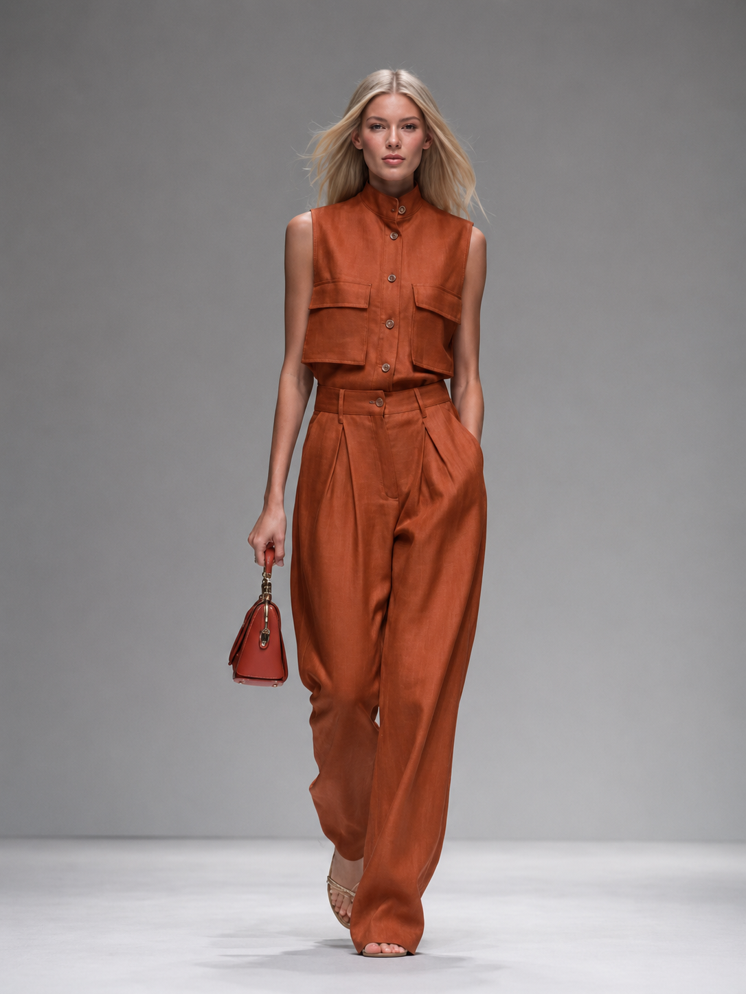 Conjunto Camisa Crop y Pantalón Wide Leg