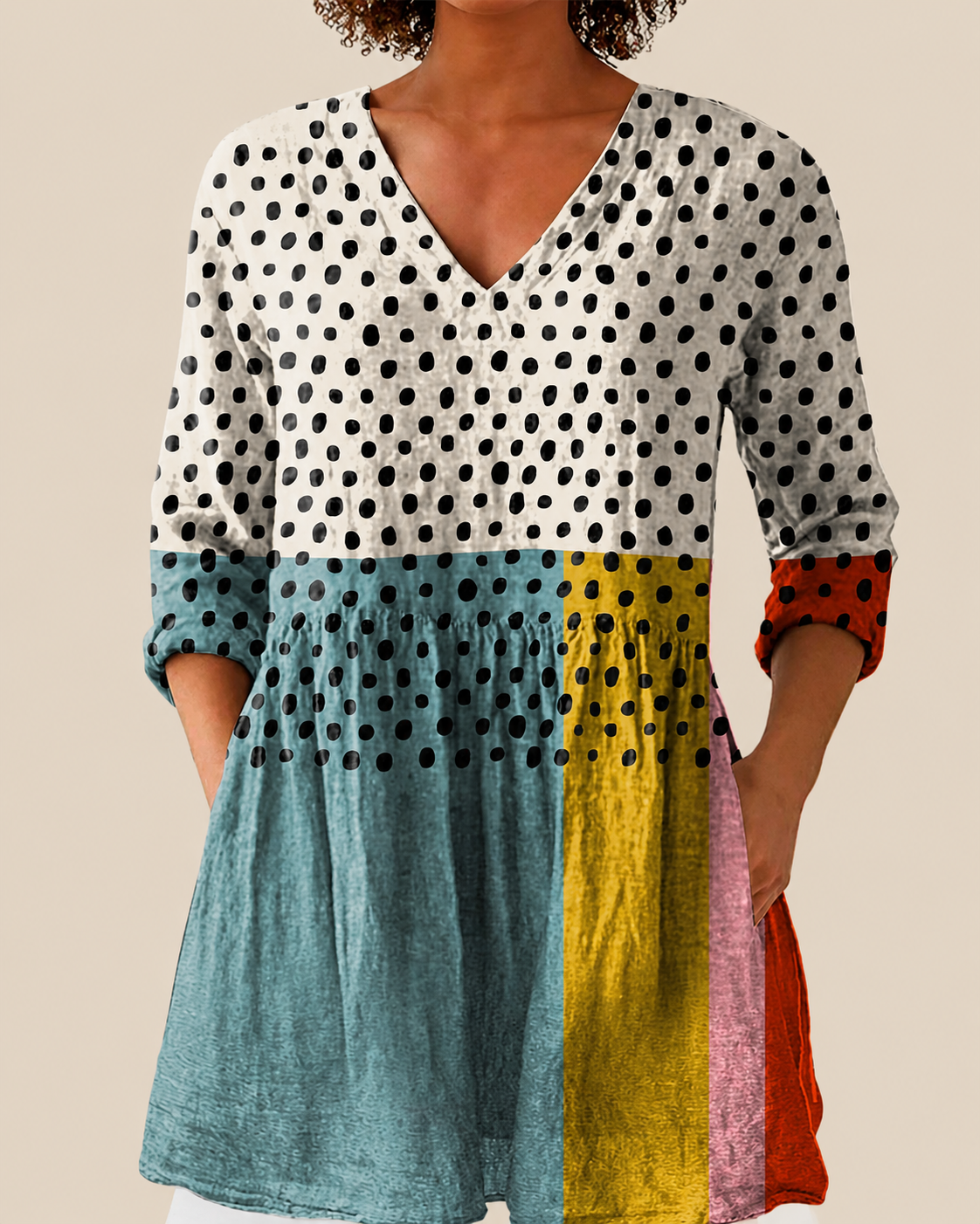 Blusa Larga con Diseño Vibrante