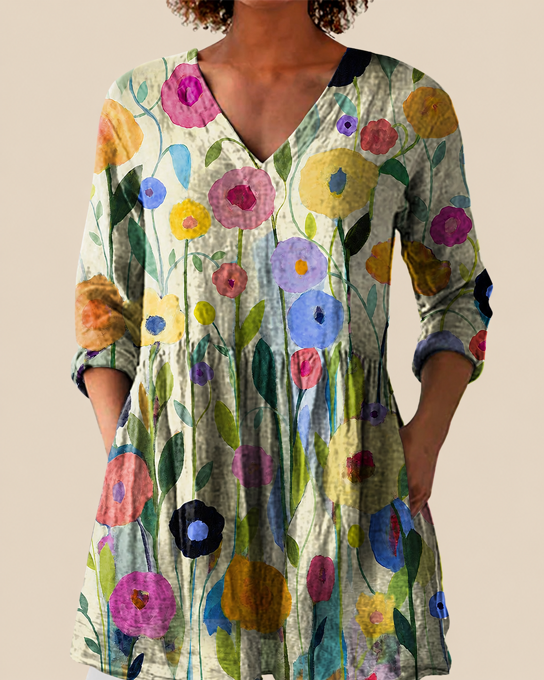 Blusa Amplia con Diseño Llamativo