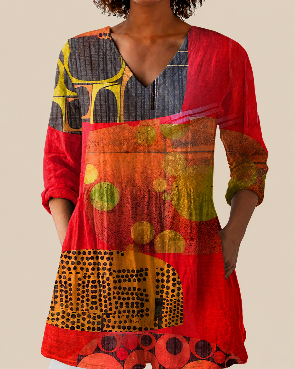 Blusa Amplia con Diseño Llamativo