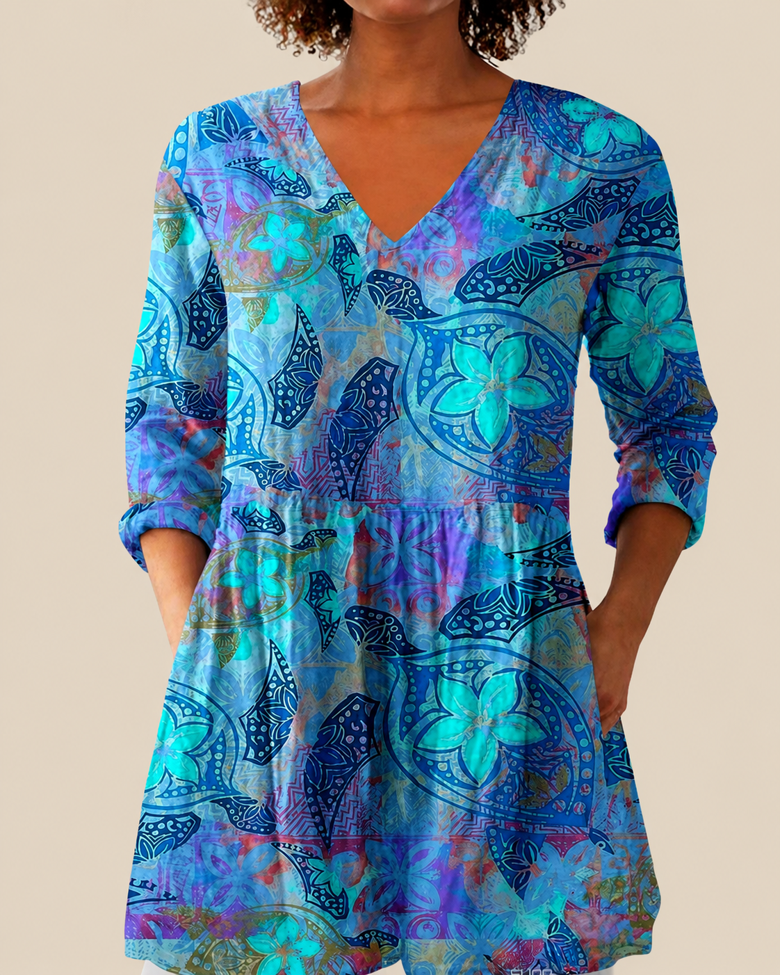 Blusa Amplia con Diseño Llamativo