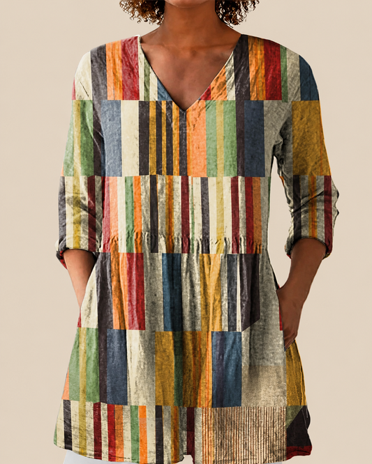 Blusa Amplia con Diseño Vibrante