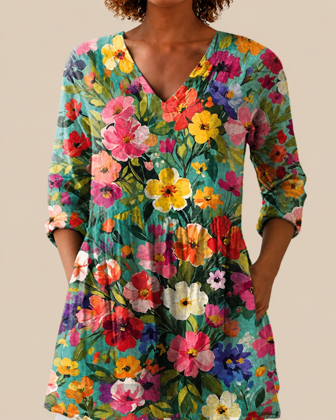 Blusa Amplia con Diseño Impactante