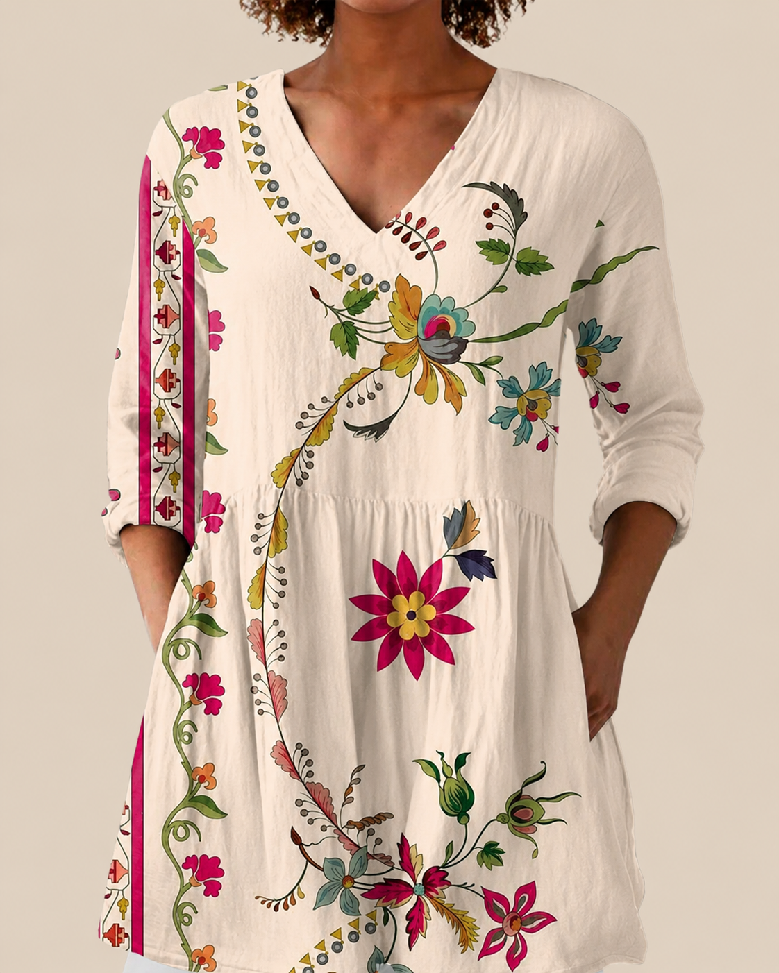 Blusa Amplia con Diseño Vibrante