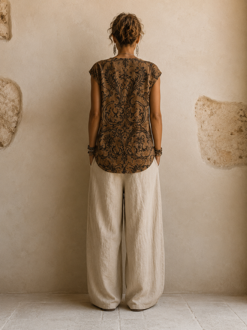Conjunto Bohemio de Tres Piezas en Lino