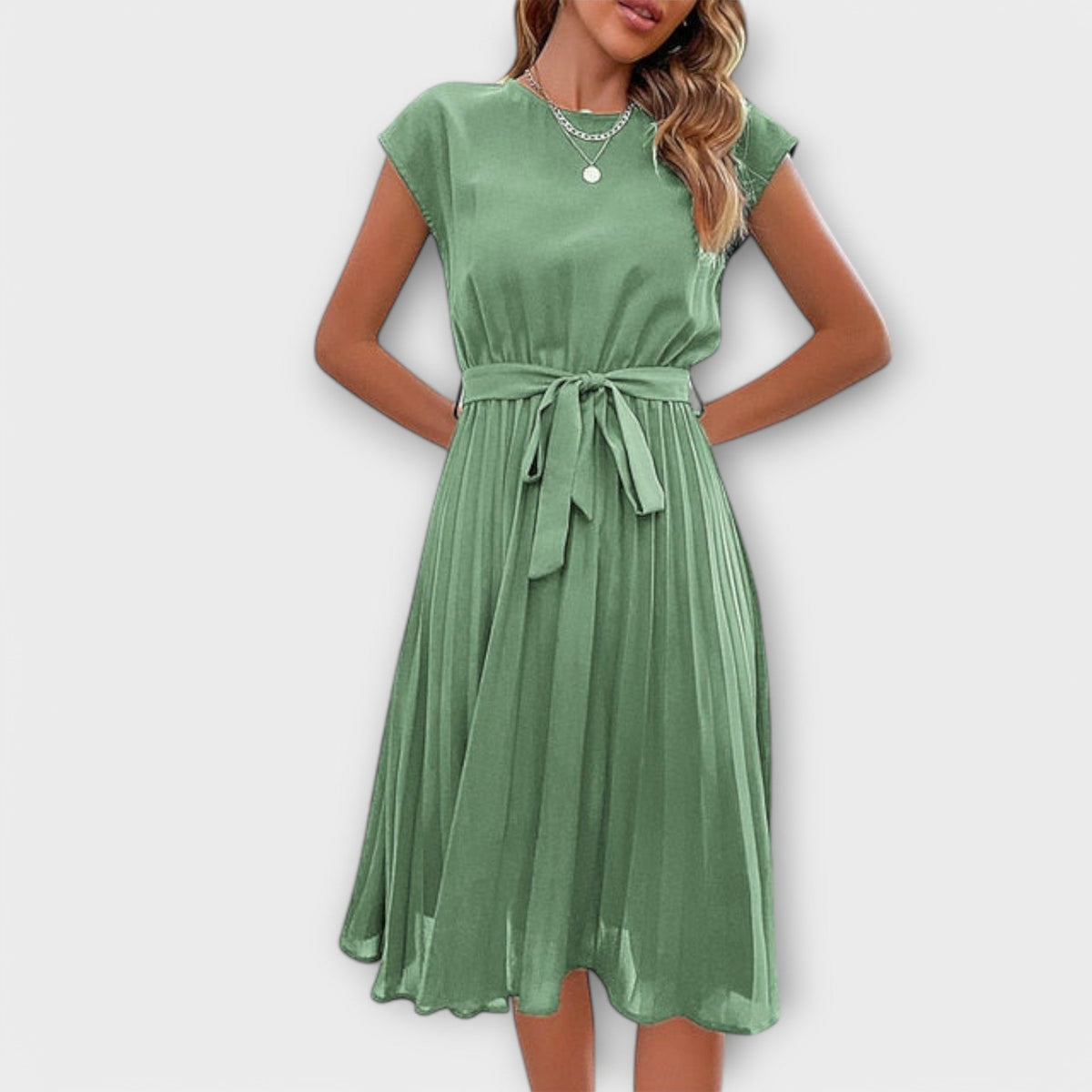 Vestido Midi Plisado de Verano