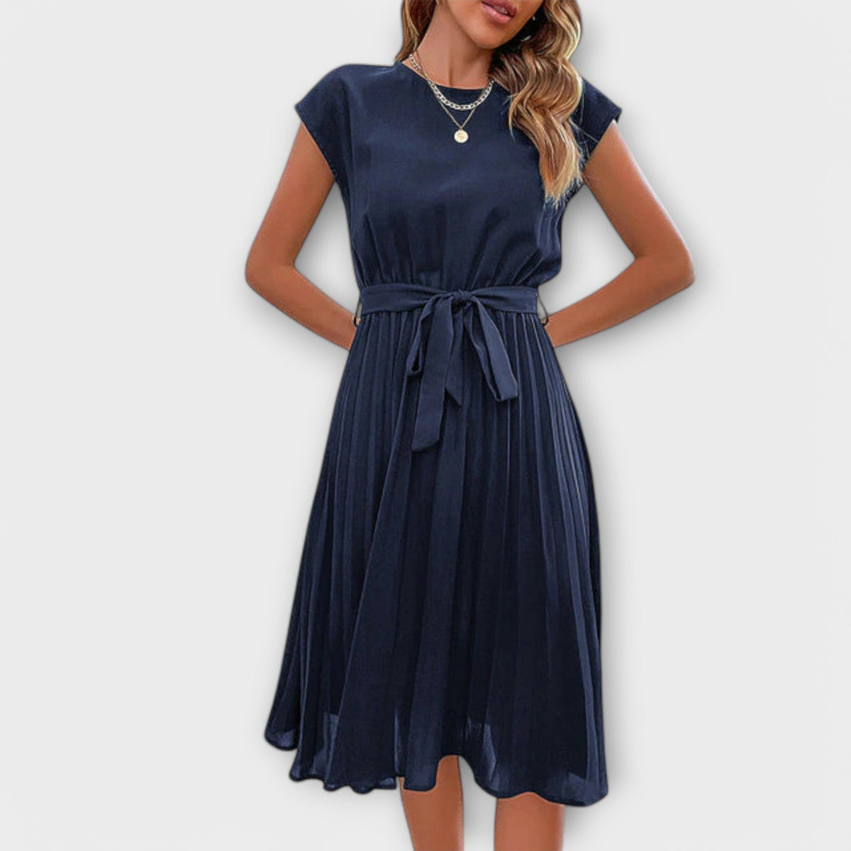 Vestido Midi Plisado de Verano