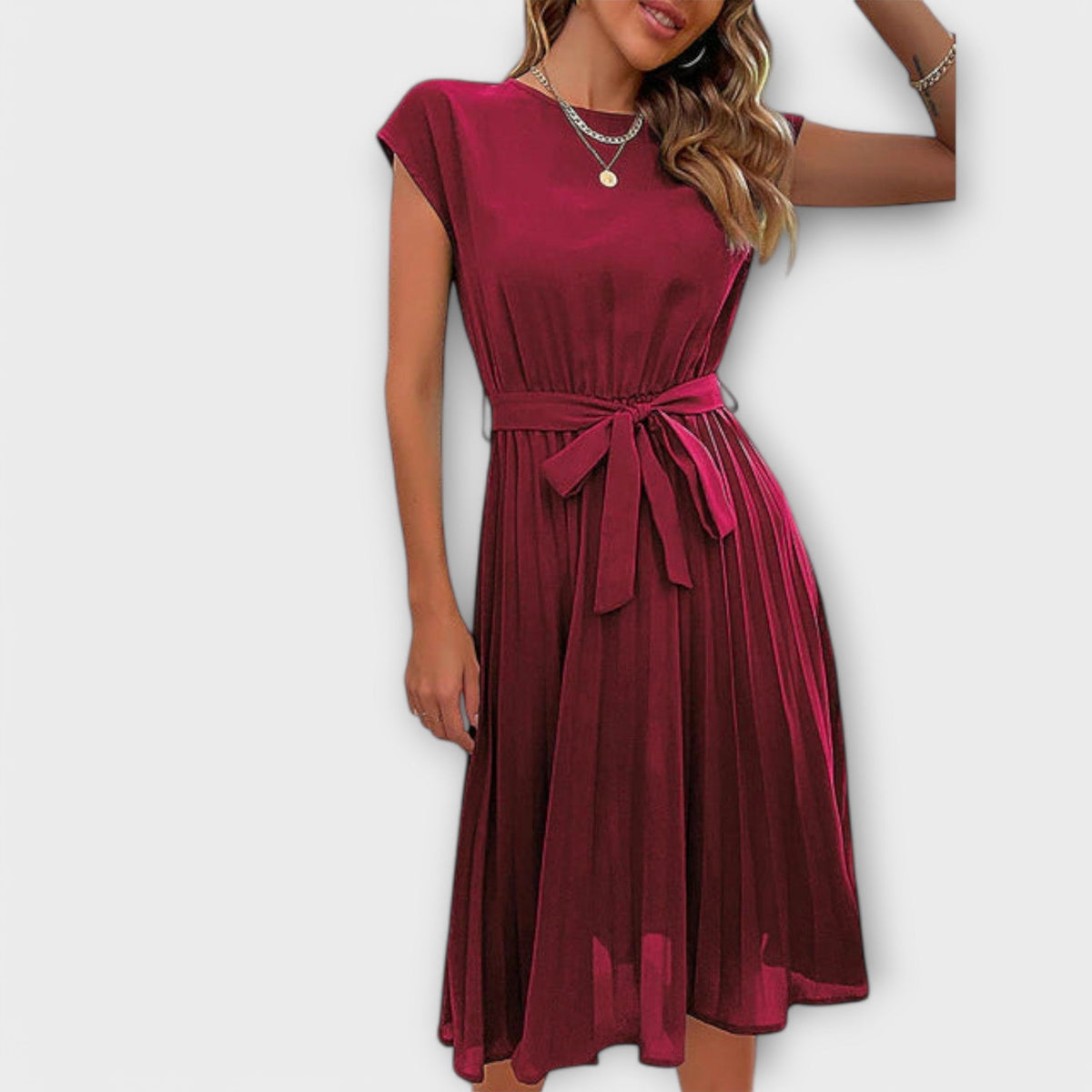 Vestido Midi Plisado de Verano