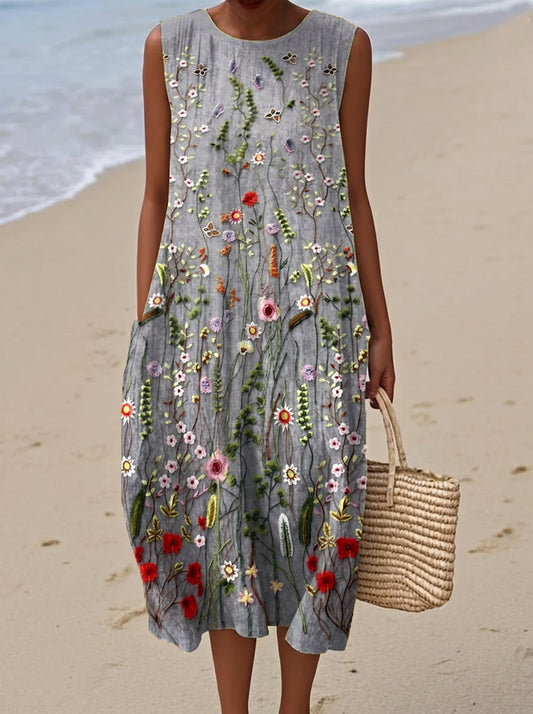 Vestido Midi Gris