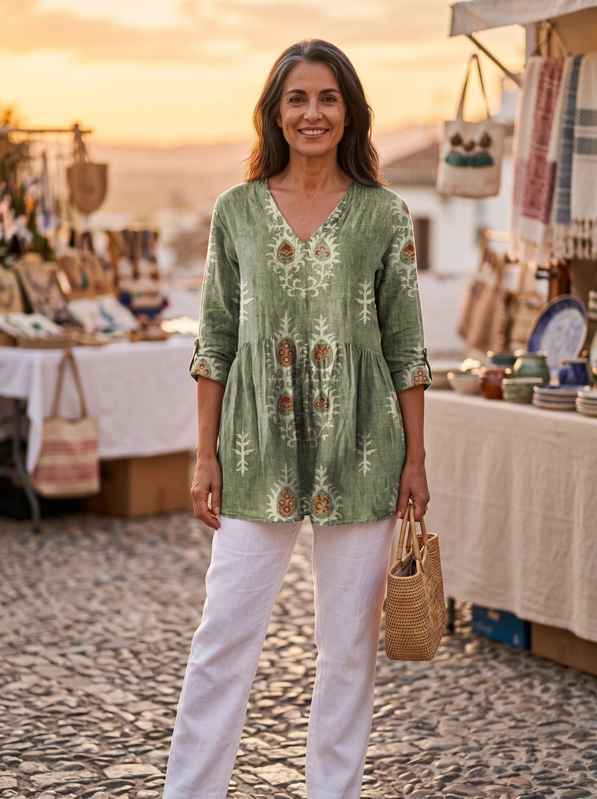 Blusa Amplia con Diseño Vibrante