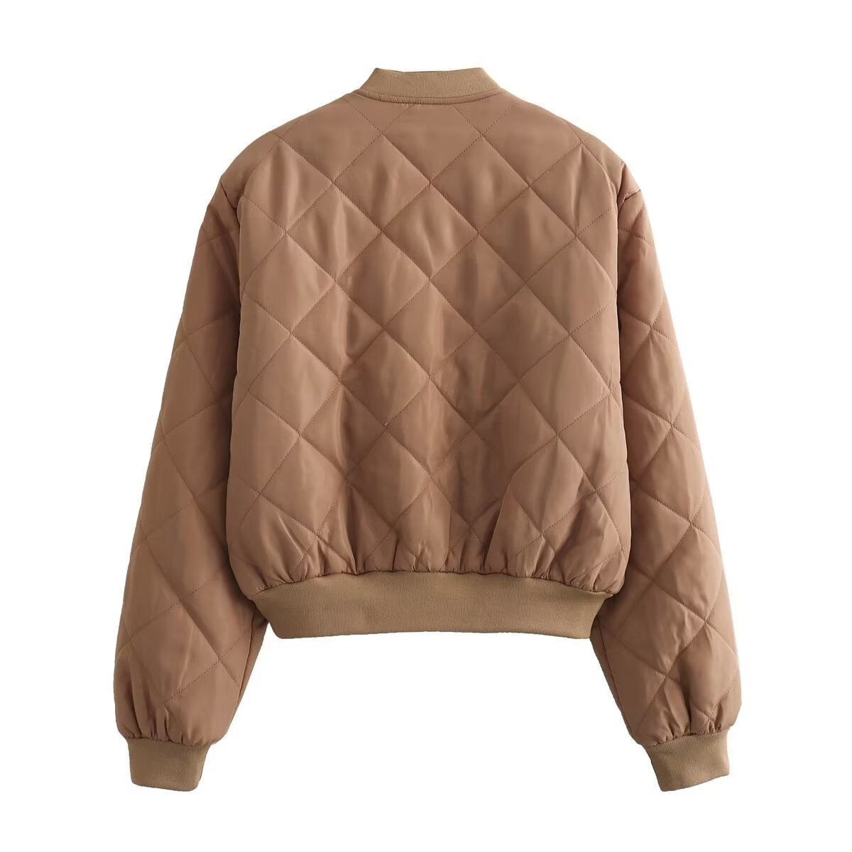 Chaqueta Bomber Acolchada para Mujer, Cuello Redondo