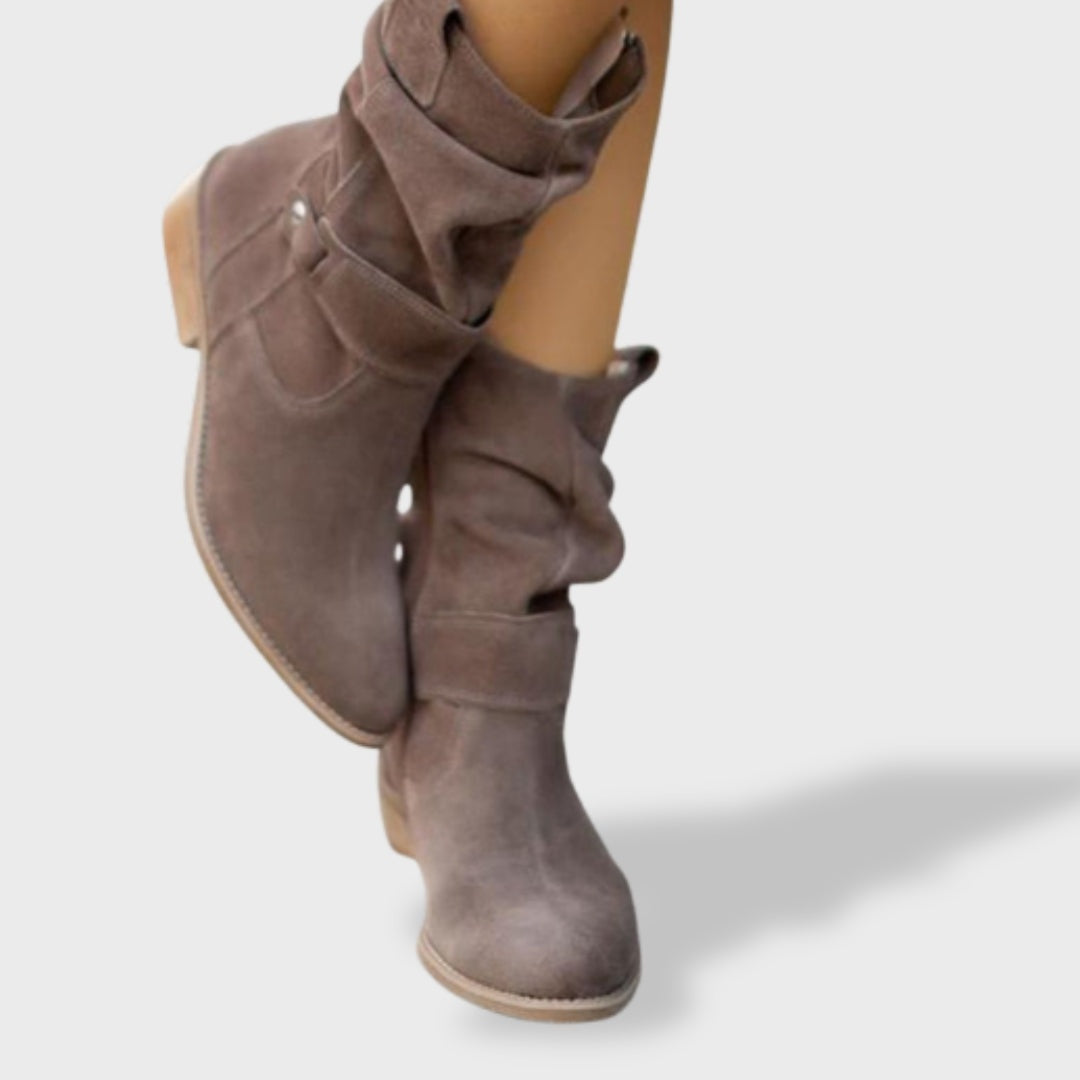 Botas Camperas de Ante Caña Media Hebilla