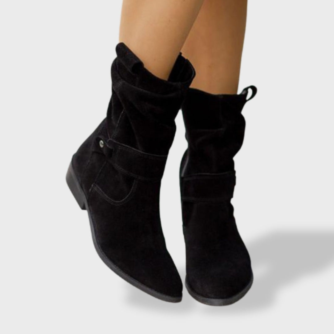 Botas Camperas de Ante Caña Media Hebilla