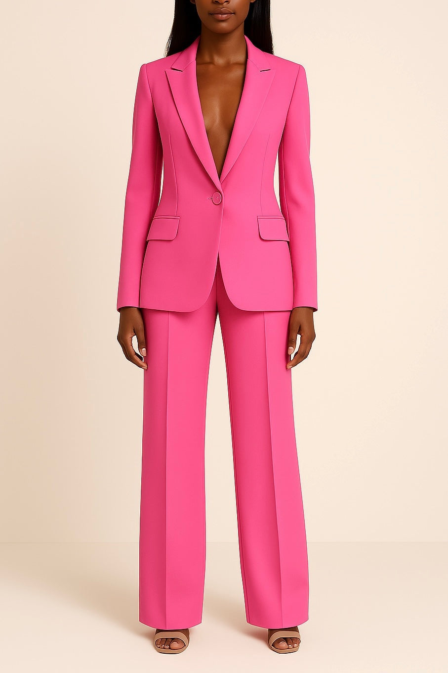 Conjunto de Chaqueta Americana, Pantalón Pierna Ancha