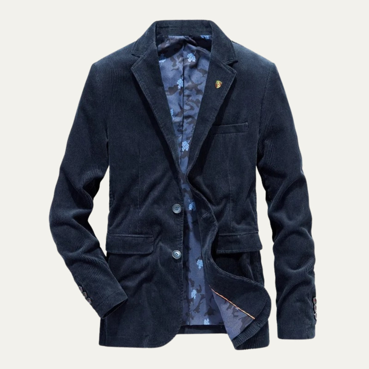 Blazer de Pana con Forro Estampado