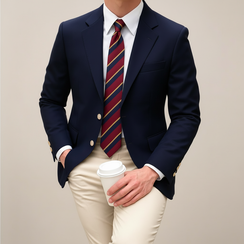 Chaqueta Americana con Botones Metálicos